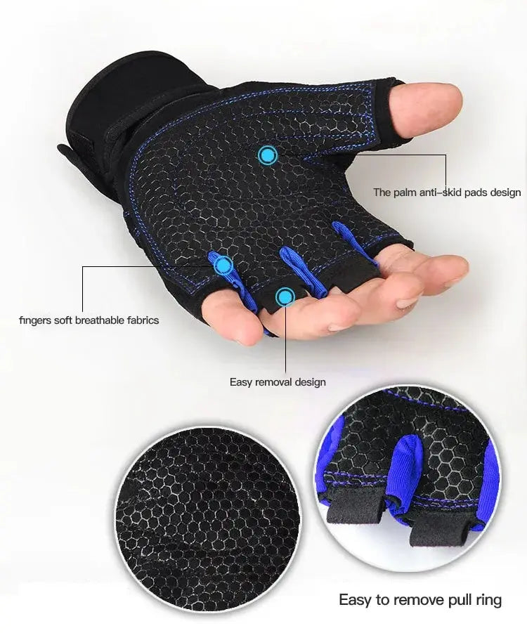 Men's Fitness Gloves Women's Fitness Weightlifting Wristband Gloves Fitness Training Sports Exercise Mountaineering Gloves