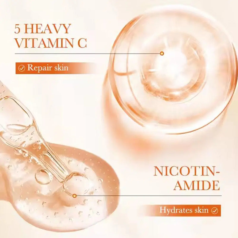 Vitamin C Skincare Set Collagen,hyaluronic Acid,glycerin 5 Fold Vitamin C Skincare Series Moisturizing Serum Face Care Set