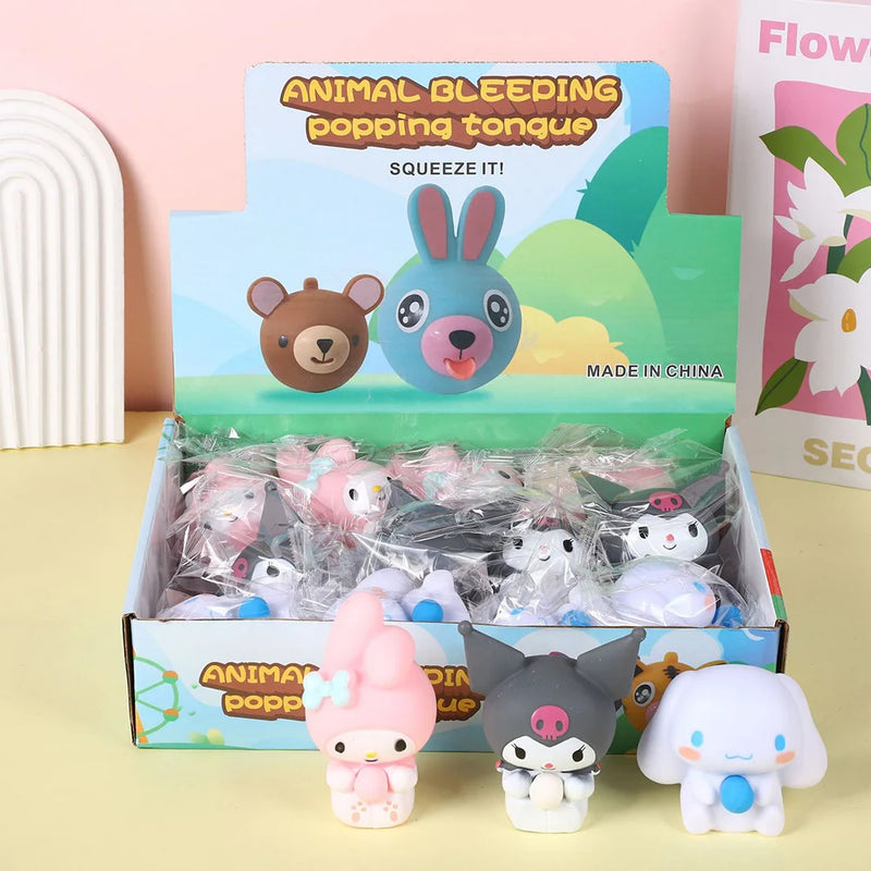 Sanrio Kawaii Cinnamoroll Kuromi Stress Relief Squishy Bubble Anime Stress Relief Dolls Children's Hand Pinch Toys Healing Gifts