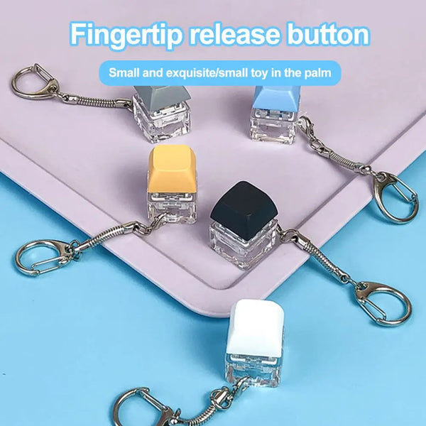 Fidget Toy Keyboard Keychain Stress Relief Toy Adults Kids Finger Press Keyboard Exercise Wrist Stress Relief Toy