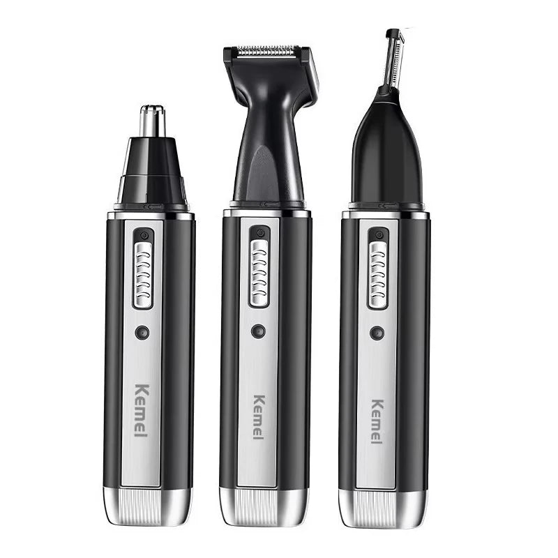 KM-6631 3-in-1 Professional Rechargeable Nose & Ear Hair Trimmer Personal Care Tools for Men
