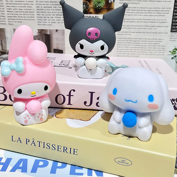 Sanrio Kawaii Cinnamoroll Kuromi Stress Relief Squishy Bubble Anime Stress Relief Dolls Children's Hand Pinch Toys Healing Gifts
